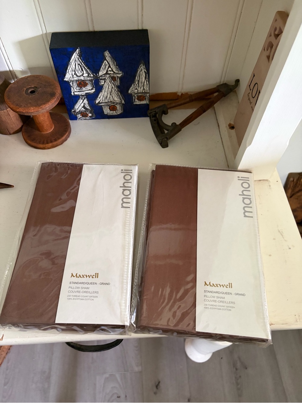 Maholi  Maxwell Brown Pillow Shams - Set of 2